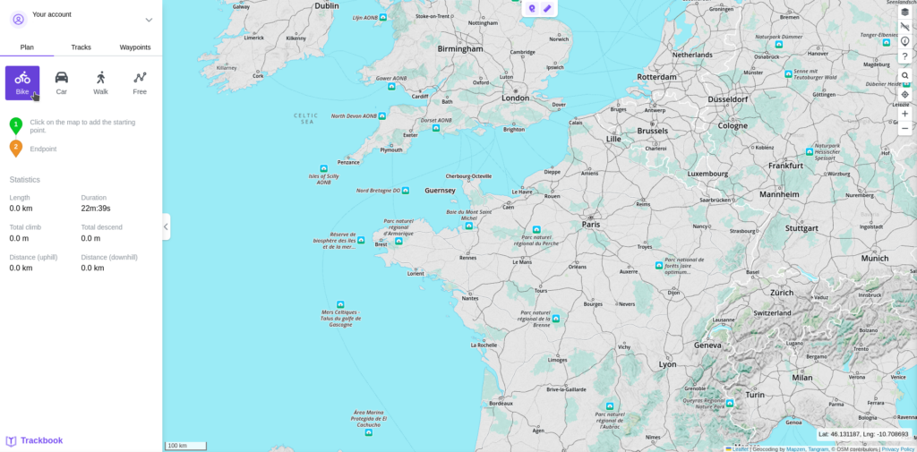Trackbook set profile