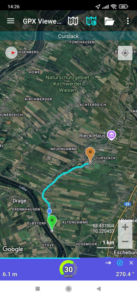 following GPS with GPX Viewer PRO